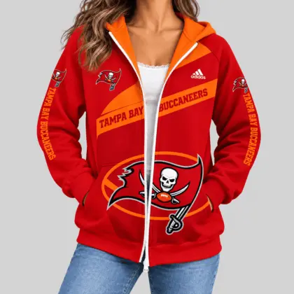 Tampa Bay Buccaneers | NFL Diagonal Stripe Zip Hoodie