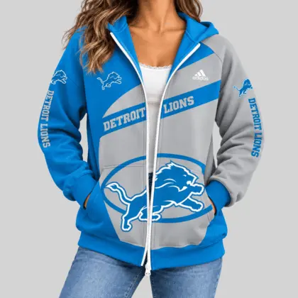 Detroit Lions | NFL Diagonal Stripe Zip Hoodie