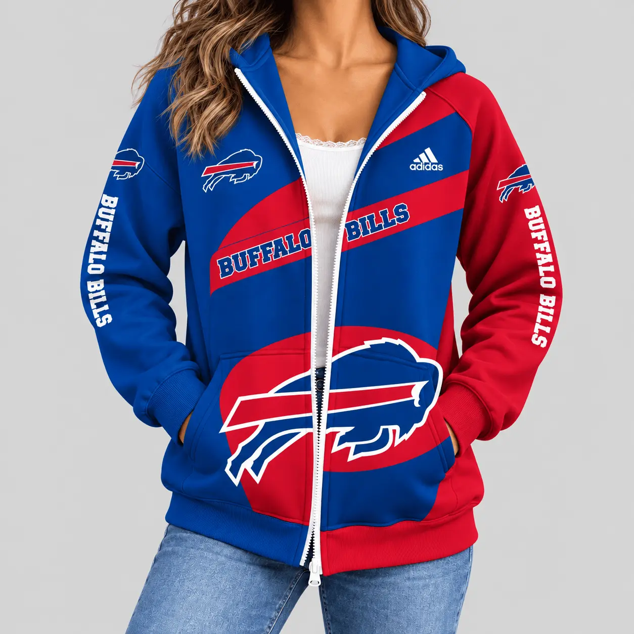 Buffalo Bills | NFL Diagonal Stripe Zip Hoodie