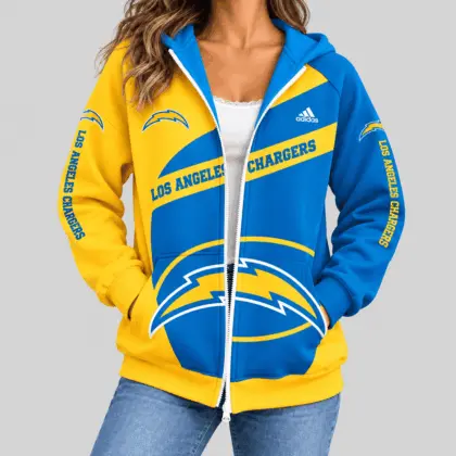 Los Angeles Chargers | NFL Diagonal Stripe Zip Hoodie