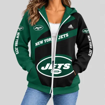 New York Jets | NFL Diagonal Stripe Zip Hoodie