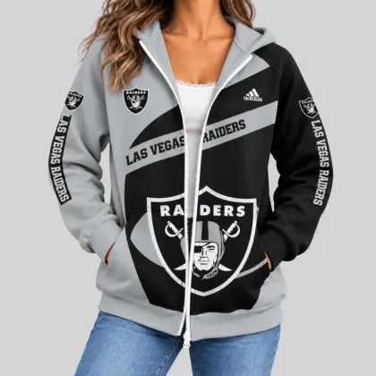 Las Vegas Raiders | NFL Diagonal Stripe Zip Hoodie