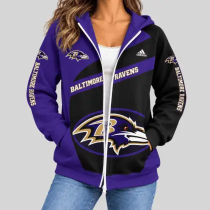 Baltimore Ravens | NFL Diagonal Stripe Zip Hoodie