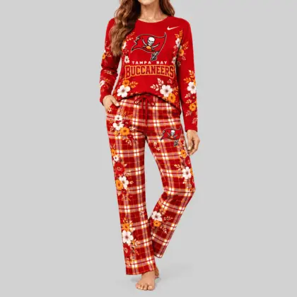 Tampa Bay Buccaneers | NFL Floral Plaid Pajama Set