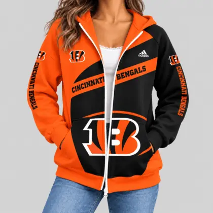 Cincinnati Bengals | NFL Diagonal Stripe Zip Hoodie
