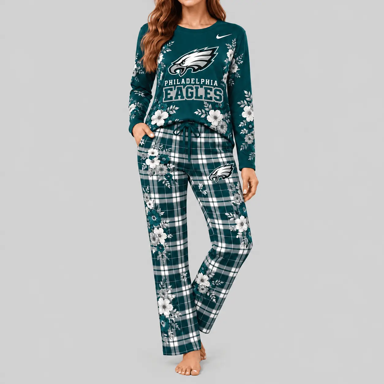 Philadelphia Eagles | NFL Floral Plaid Pajama Set