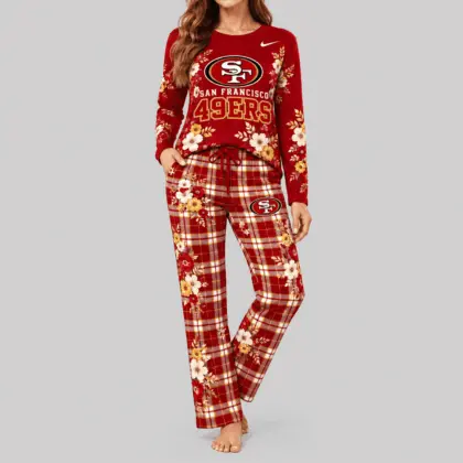 San Francisco 49ers | NFL Floral Plaid Pajama Set