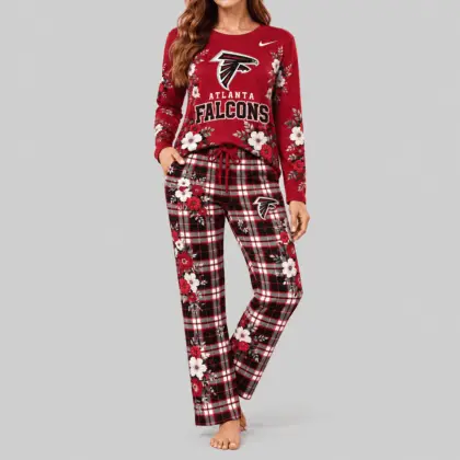 Atlanta Falcons | NFL Floral Plaid Pajama Set
