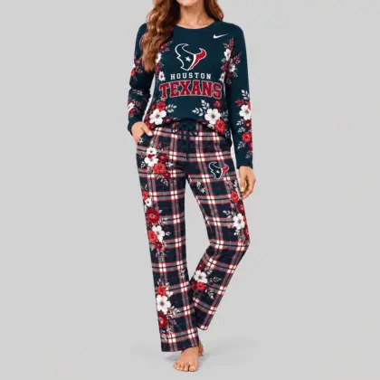 Houston Texans | NFL Floral Plaid Pajama Set