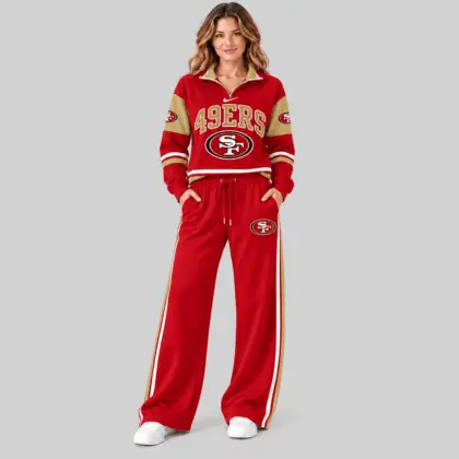 San Francisco 49ers | NFL Quarter Zip Wide Leg Pants Set