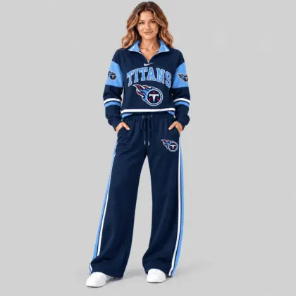 Tennessee Titans | NFL Quarter Zip Wide Leg Pants Set