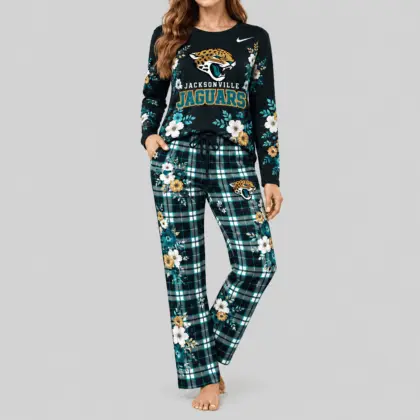 Jacksonville Jaguars | NFL Floral Plaid Pajama Set