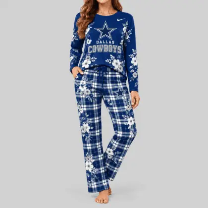 Dallas Cowboys | NFL Floral Plaid Pajama Set