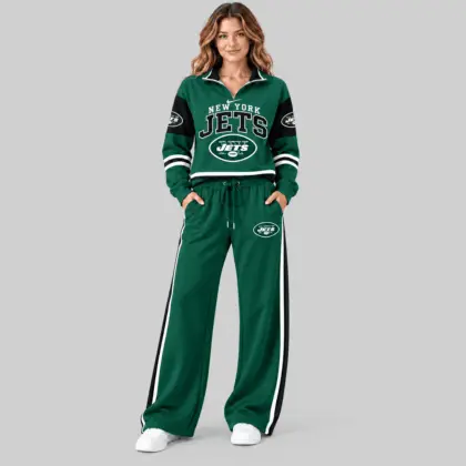 New York Jets | NFL Quarter Zip Wide Leg Pants Set