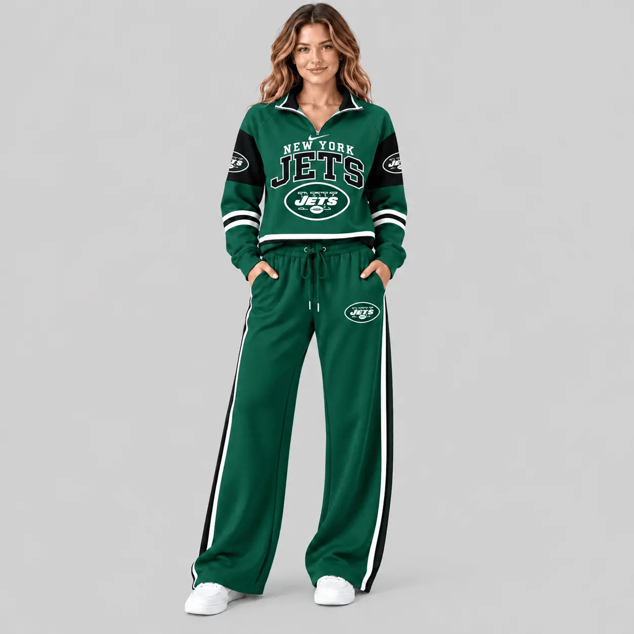 New York Jets | NFL Quarter Zip Wide Leg Pants Set