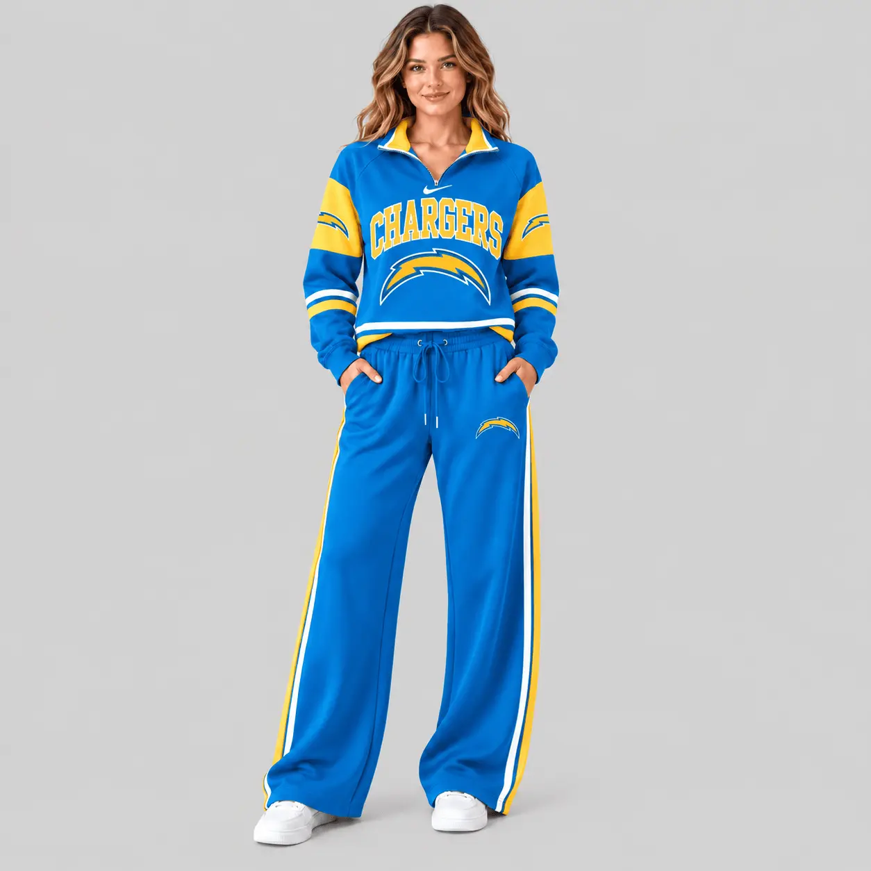 Los Angeles Chargers | NFL Quarter Zip Wide Leg Pants Set