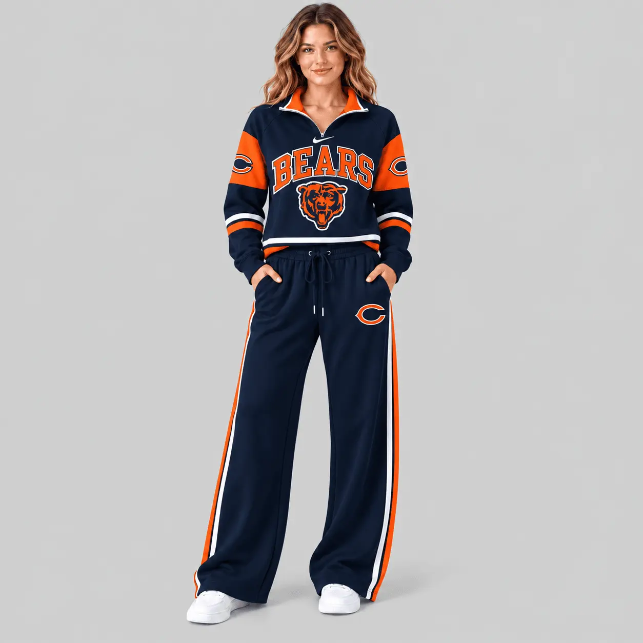 Chicago Bears | NFL Quarter Zip Wide Leg Pants Set