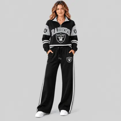 Las Vegas Raiders | NFL Quarter Zip Wide Leg Pants Set