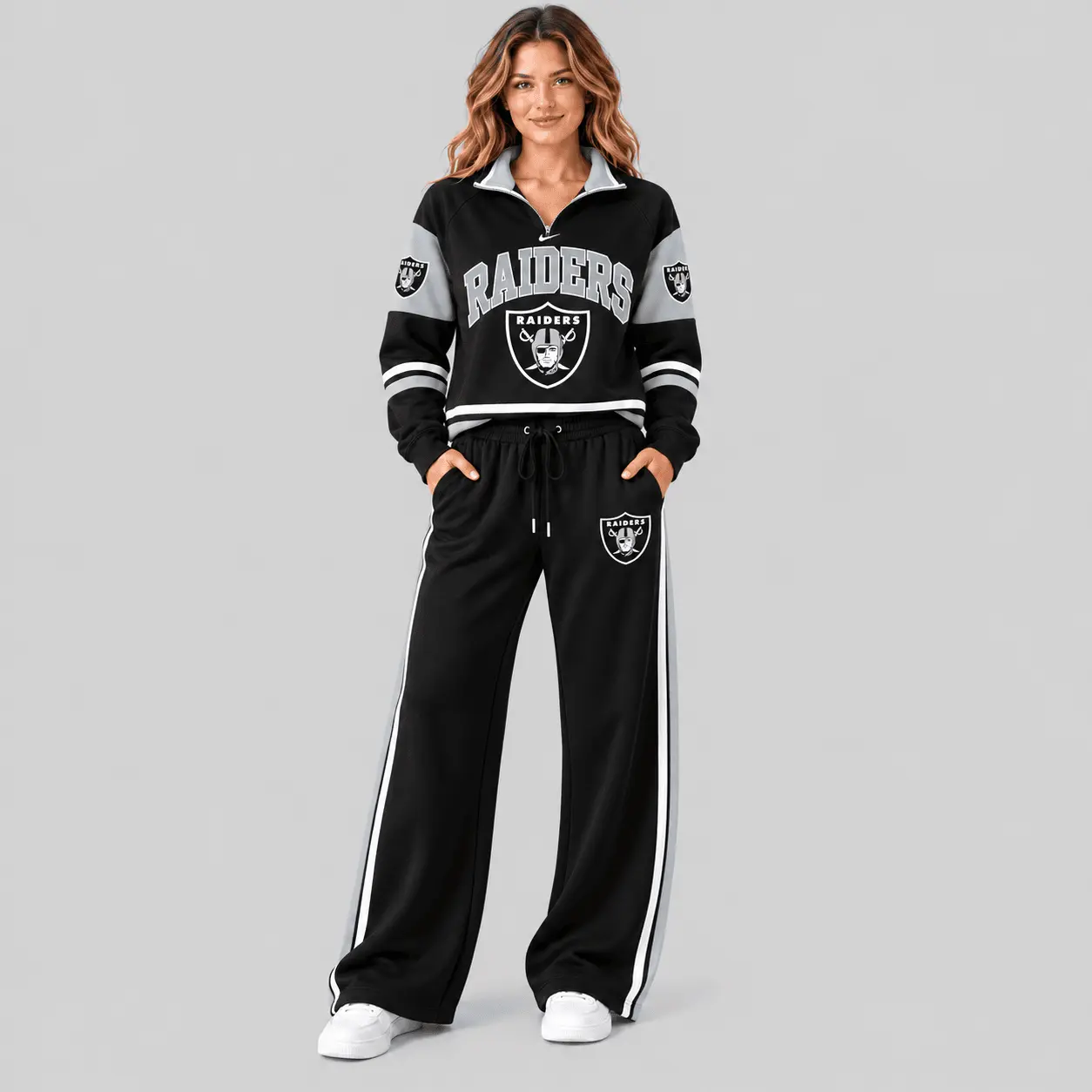 Las Vegas Raiders | NFL Quarter Zip Wide Leg Pants Set
