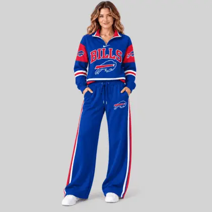 Buffalo Bills | NFL Quarter Zip Wide Leg Pants Set