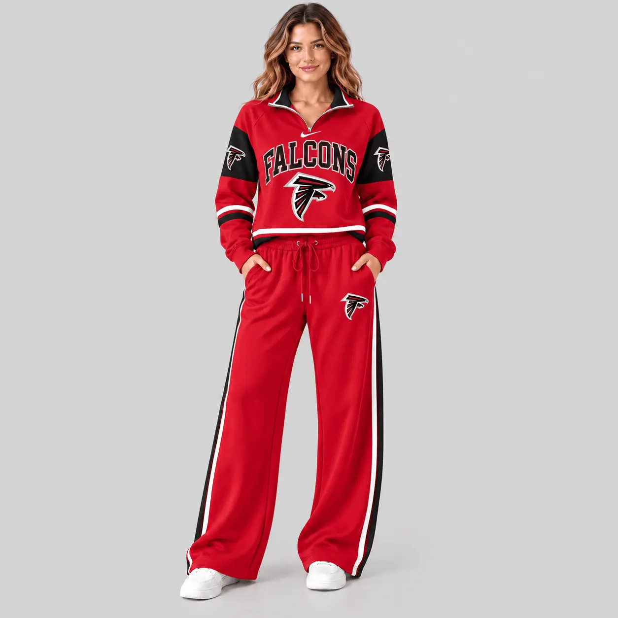 Atlanta Falcons | NFL Quarter Zip Wide Leg Pants Set
