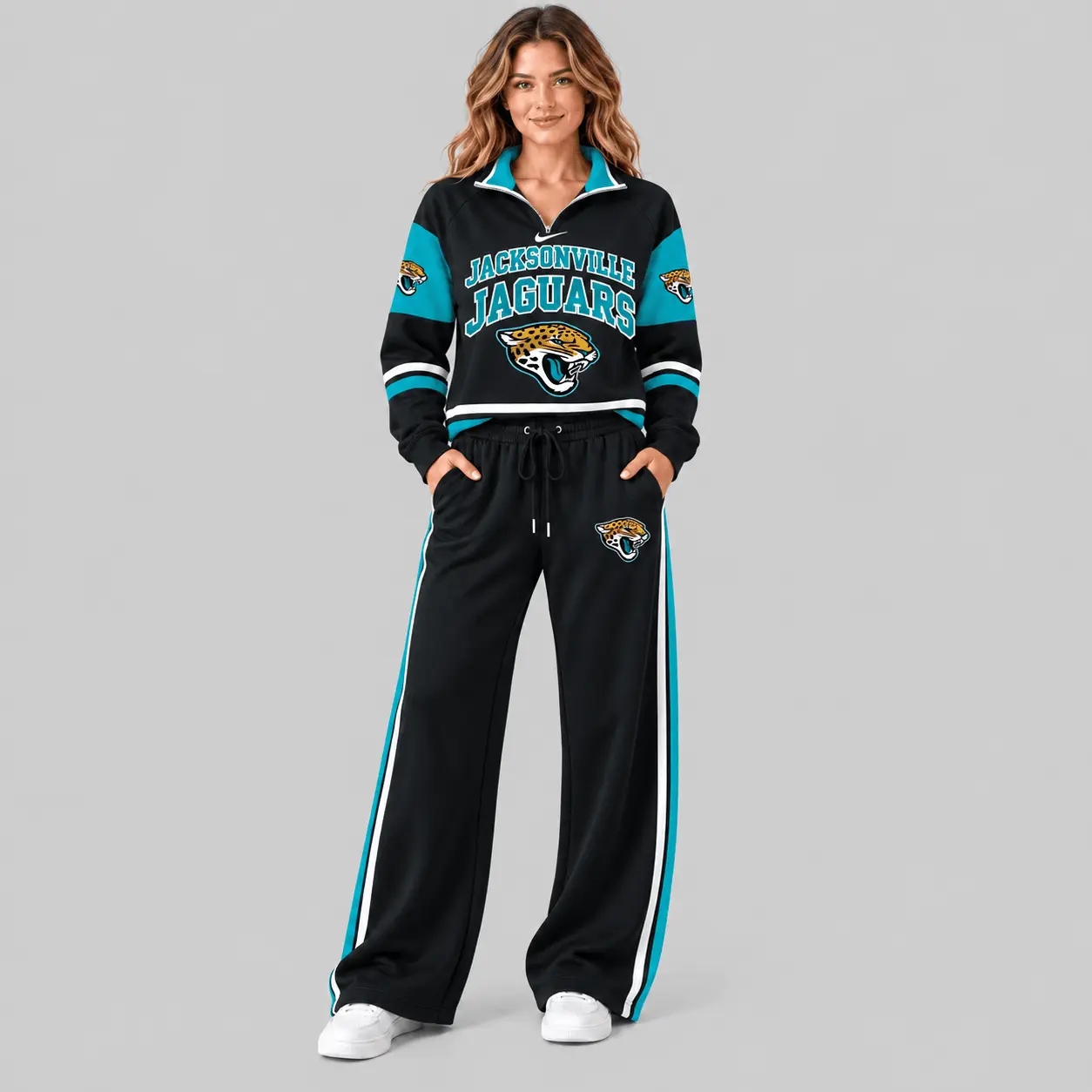 Jacksonville Jaguars | NFL Quarter Zip Wide Leg Pants Set