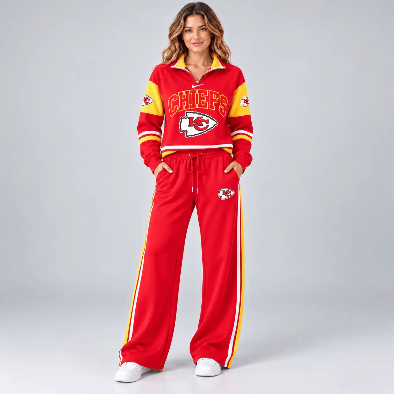 Kansas City Chiefs | NFL Quarter Zip Wide Leg Pants Set