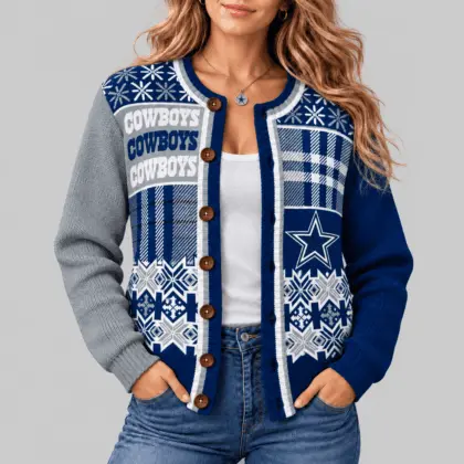 Dallas Cowboys | NFL Fair Isle Plaid Knit Cardigan