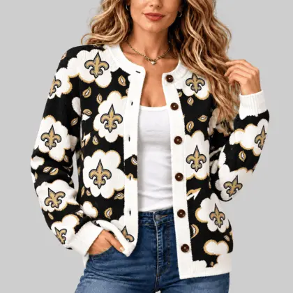 New Orleans Saints | NFL Kiss Pattern Knit Cardigan