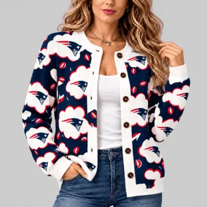 New England Patriots | NFL Kiss Pattern Knit Cardigan