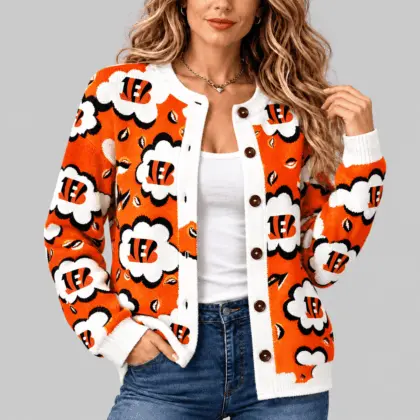 Cincinnati Bengals | NFL Kiss Pattern Knit Cardigan