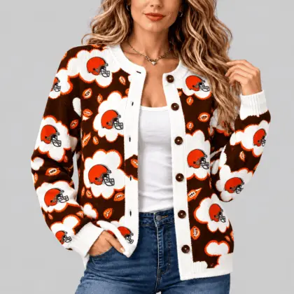 Cleveland Browns | NFL Kiss Pattern Knit Cardigan