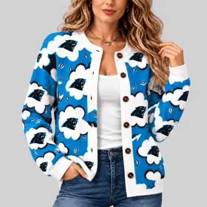 Carolina Panthers | NFL Kiss Pattern Knit Cardigan
