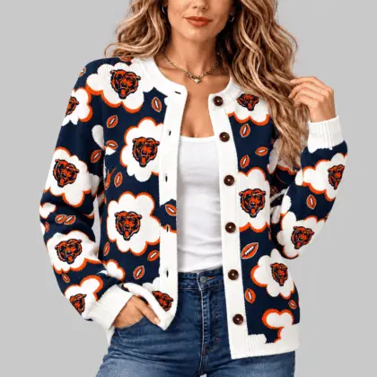 Chicago Bears | NFL Kiss Pattern Knit Cardigan