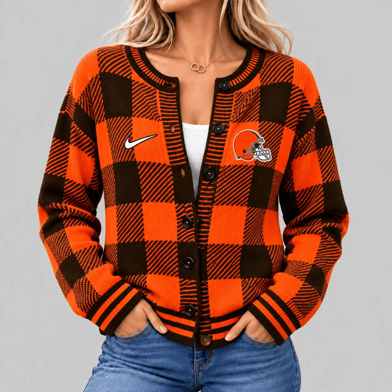 Cleveland Browns | NFL Buffalo Check Knit Cardigan