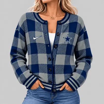 Dallas Cowboys | NFL Buffalo Check Knit Cardigan