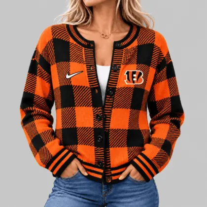 Cincinnati Bengals | NFL Buffalo Check Knit Cardigan