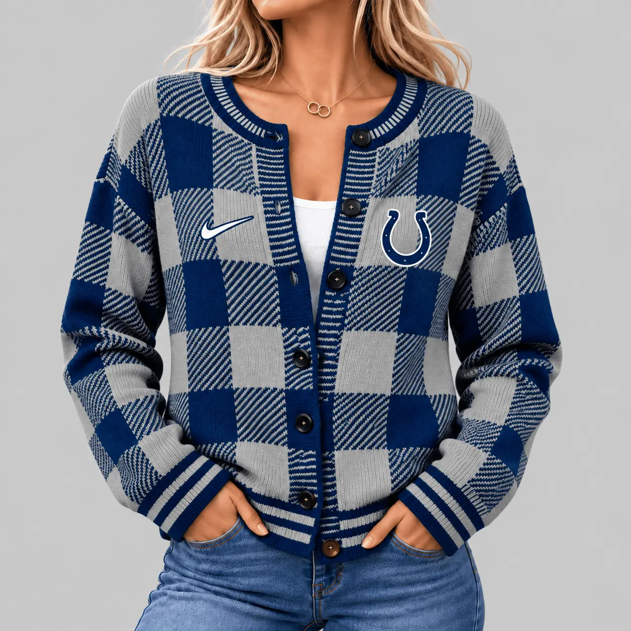 Indianapolis Colts | NFL Buffalo Check Knit Cardigan