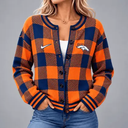 Denver Broncos | NFL Buffalo Check Knit Cardigan