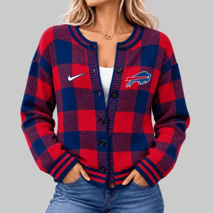 Buffalo Bills | NFL Buffalo Check Knit Cardigan