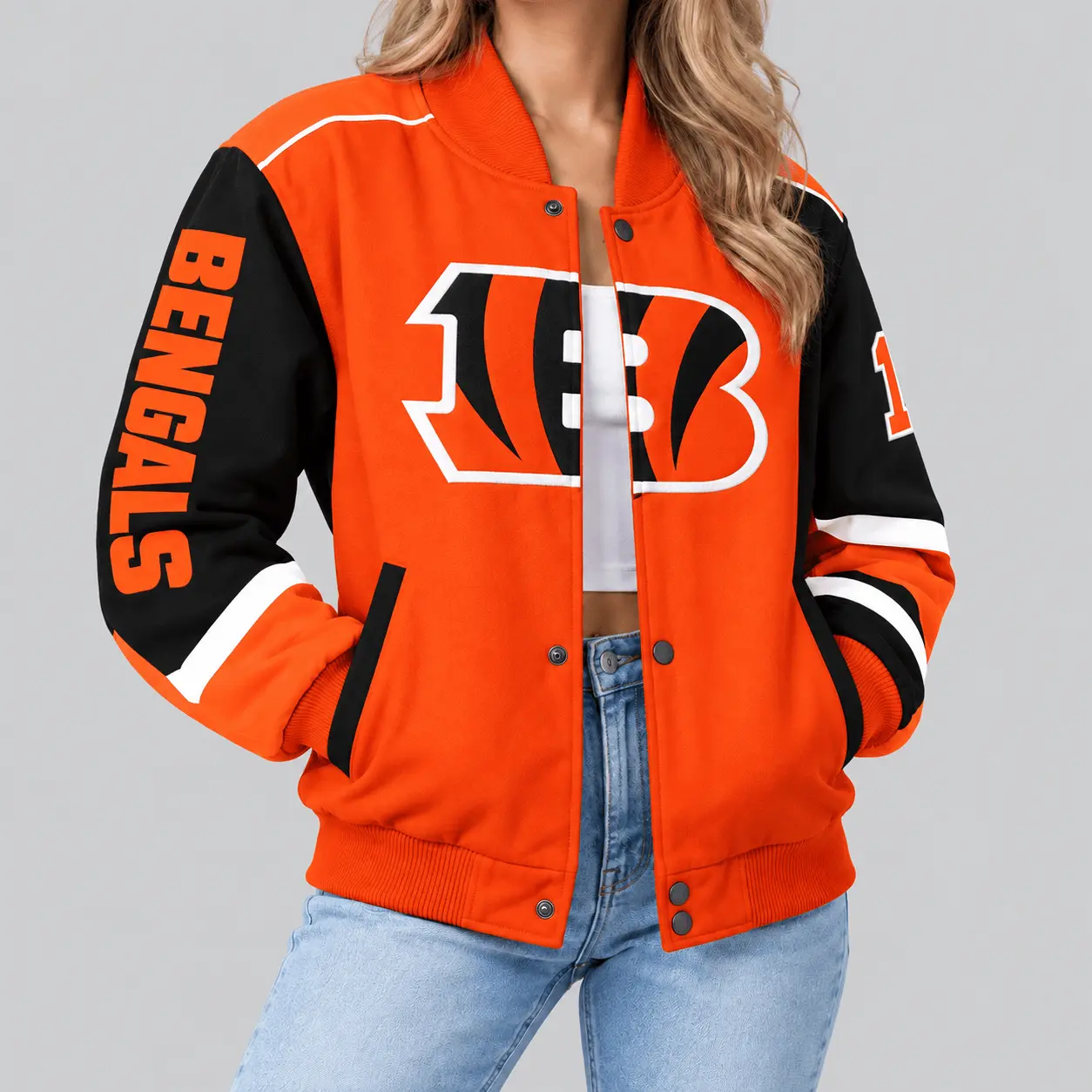 Cincinnati Bengals | NFL Oversized Logo Baseball Jacket