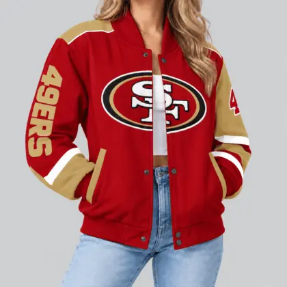 San Francisco 49ers | NFL Oversized Logo Baseball Jacket