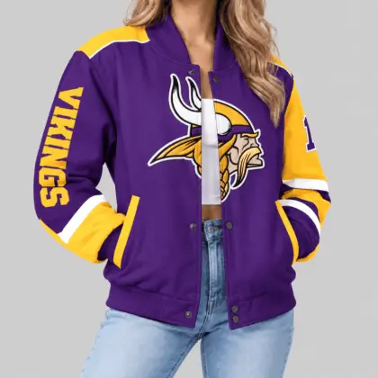 Minnesota Vikings | NFL Oversized Logo Baseball Jacket