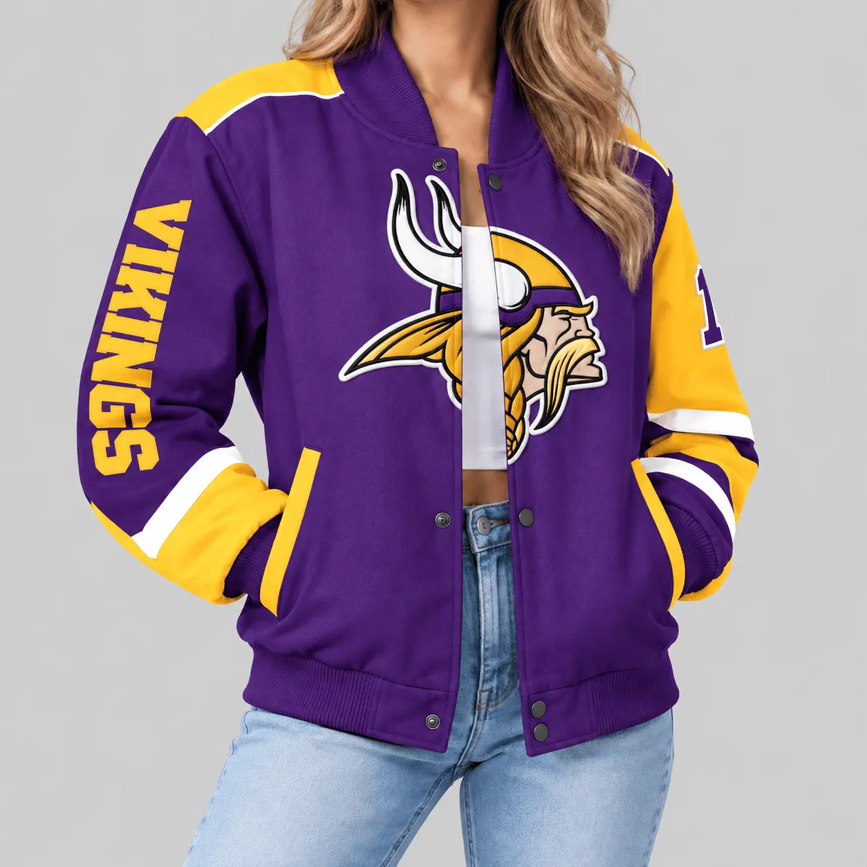 Minnesota Vikings | NFL Oversized Logo Baseball Jacket