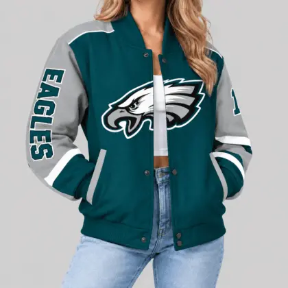 Philadelphia Eagles | NFL Oversized Logo Baseball Jacket