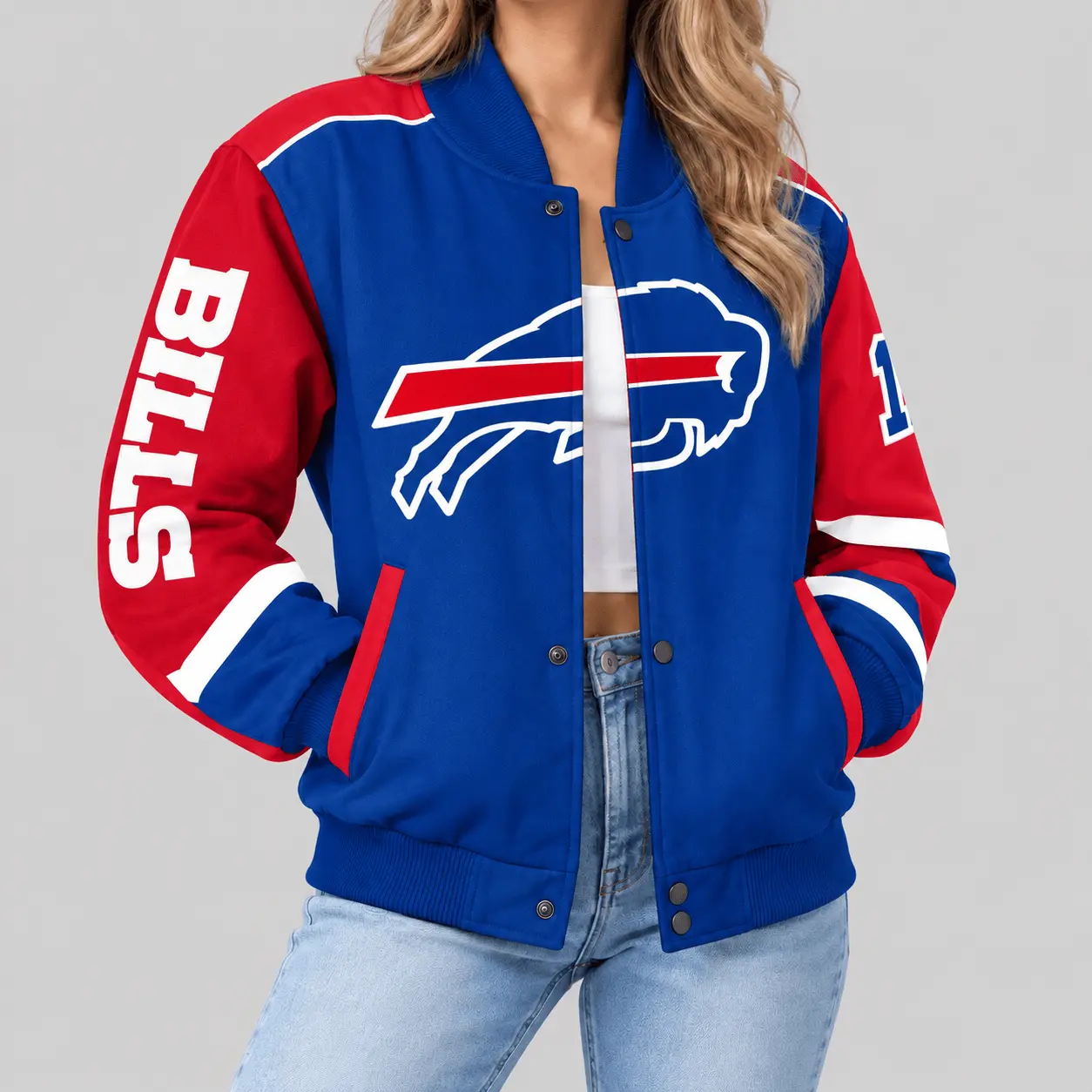 Buffalo Bills | NFL Oversized Logo Baseball Jacket