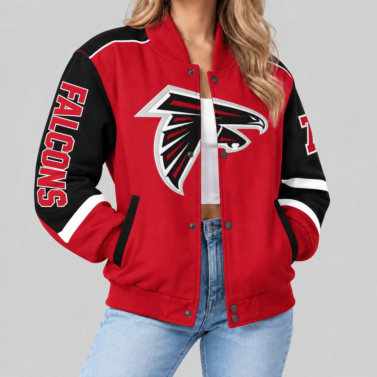 Atlanta Falcons | NFL Oversized Logo Baseball Jacket