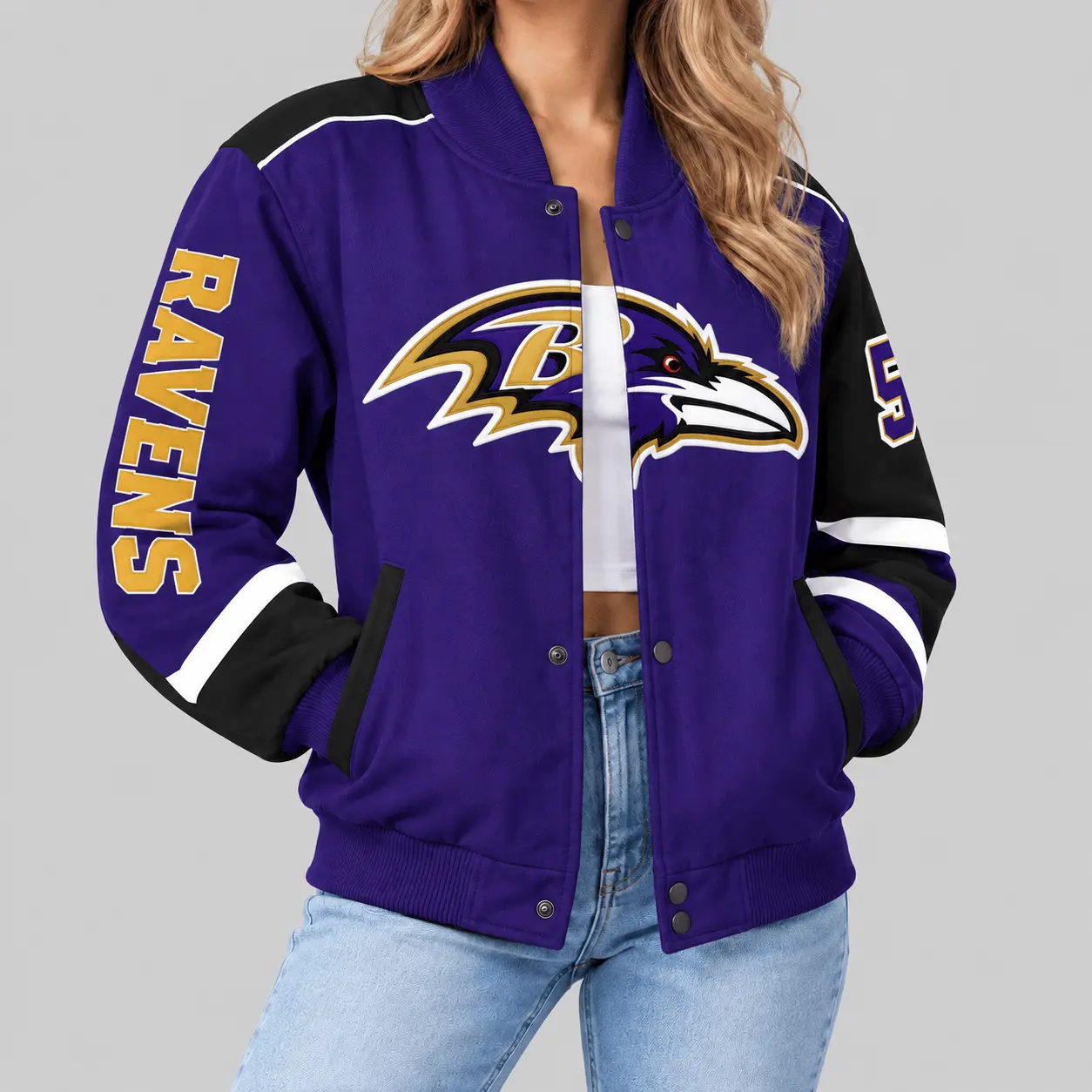 Baltimore Ravens | NFL Oversized Logo Baseball Jacket