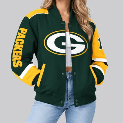Green Bay Packers | NFL Oversized Logo Baseball Jacket