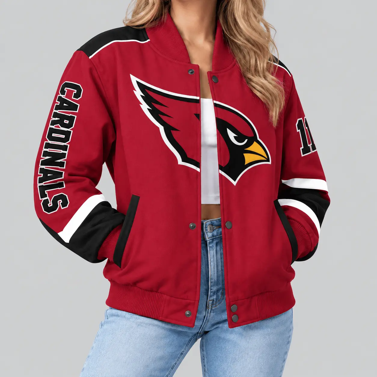 Arizona Cardinals | NFL Oversized Logo Baseball Jacket